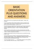 BASIC ORIENTATION PLUS QUESTIONS AND ANSWERS