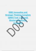 D081 Innovative and  Strategic Thinking Complete  QBM3 Task 1 (Passed)  Western Governors  University