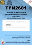 TPN2601 Assignment 50 PORTFOLIO (COMPLETE ANSWERS) 2024 - DUE 20 September 2024