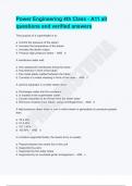 Power Engineering 4th Class - A11 all questions and verified answers