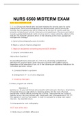 NURS 6560 MIDTERM EXAM | VERIFIED SOLUTION 