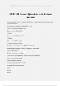 NUR 254 Exam 2 Questions And Correct Answers