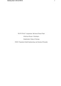 NR 503 Week 5 Assignment: Infectious Disease Paper Infectious Disease: Chickenpox Chamberlain College of Nursing NR503: Population Health Epidemiology and Statistical Principles (study guide)