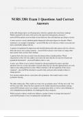 NURS 3381 Exam 1 Questions And Correct Answers