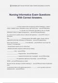 Nursing Informatics Exam Questions With Correct Answers.