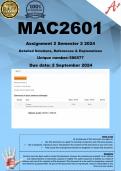 MAC2601 Assignment 2 (COMPLETE ANSWERS) Semester 2 2024 (586577) - DUE 2 September 2024