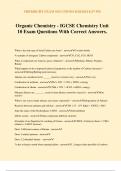 Organic Chemistry - IGCSE Chemistry Unit 10 Exam Questions With Correct Answers.