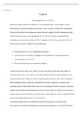 COUN5108U04D01.docx  COUN-5108  Unit 4  Assessing for Level of Care  Follow the media scenario, Riverbend City: Case Scenarios Part 1, for the client you have selected for the remaining assignments in Units 5 and 9. You have explored the 6 dimensions of t