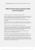 PSCI 210 Final Exam Questions With Correct Answers.