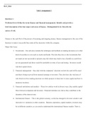 BUS3062 Unit 1 Assignment 1.docx  BUS_3062  Unit 1 Assignment 1  Question 1:  Proficient-level: Define the terms finance and financial management. Identify and provide a brief description of the four major sub-areas of finance.  Distinguished-level: Descr