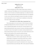 BUS FP3007   Assesment3 1.docx  BUS_FP 3007  Building Effective Teams  Capella University   Building Effective Teams  A team can be described as any number of people working in unison to effectively complete a common goal. When building a team its vital t