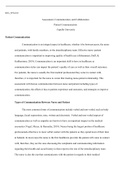 BSN FP4002   Assessment2.docx    BHA_FPX4102  Assessment, Communication, and Collaboration  Patient Communication  Capella University  Patient Communication  Communication is an integral aspect in healthcare, whether it be between peers, the nurse and pat