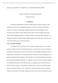 7705 u05a01.docx    Running head: AROMATIC AMMONIA AS A PUNISHMENT PROCEDURE  Aromatic Ammonia as a Punishment Procedure  Capella University  Introduction  In the field of applied behavior analysis (ABA), behavior analysts will strive to only include the 