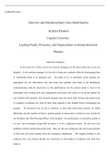 NURS FPX4010   Assessment2 1.docx  NURS-FPX 4010  Interview and Interdisciplinary Issue Identification  NURS-FPX4010  Capella University  Leading People, Processes, and Organizations in Interprofessional  Practice  Interview Summary  In this interview I c