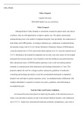 NHS FP6004 Assessment2 1.docx  NHS_FP6004  Policy Proposal  Capella University  NHS:6004 Health Care Law and Policy  Policy Proposal  Although Hudson Valley Hospital is consistently awarded for patient safety and clinical excellence, there are still oppor