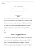 MSN FP6105   Assessment1 1.docx  MSN-FP6105  Learning Theories and Diversity  School of Nursing and Health Sciences, Capella University MSN-FP6105: Teaching and Active Learning Strategies   Learning Theories and Diversity  The purpose of this paper is to 