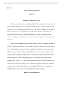 psy 7714 final managment system.docx  PSY-7714  Unit 9 “ Management System  PSY 7714  Designing a Management Team  Behavior analysts have an advanced understanding of behavioral analytics can be an advocate for the most effective treatment plans, as each 