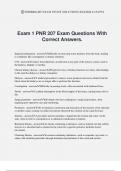 Exam 1 PNR 207 Exam Questions With Correct Answers.