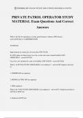 PRIVATE PATROL OPERATOR STUDY MATERIAL Exam Questions And Correct Answers