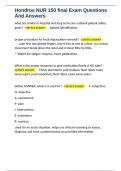 Hondros NUR 150 final Exam Questions And Answers 