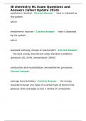 IB chemistry HL Exam Questions and Answers (latest Update 2024)