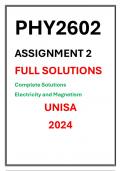 PHY2602 Assignment 02 Complete Solutions UNISA 2024 Electricity and Magnetism