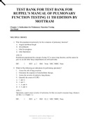 TEST BANK FOR RUPPEL’S MANUAL OF PULMONARY FUNCTION TESTING 11TH EDITION BY MOTTRAM ALL CHAPTERS