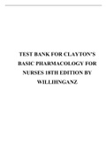 TEST BANK FOR CLAYTON’S BASIC PHARMACOLOGY FOR NURSES 18TH EDITION BY WILLIHNGANZ