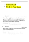NURS 6630 Final Exam with all ANSWERS 