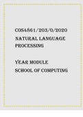 COS4861 20302020 Natural Language Processing Year module