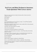 Xcel Laws and Rules Pertinent to Insurance Exam Questions With Correct Answer