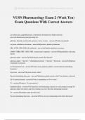 VUSN Pharmacology Exam 2 (Week Ten) Exam Questions With Correct Answers