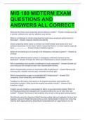 MIS 180 MIDTERM EXAM QUESTIONS AND ANSWERS ALL CORRECT 