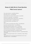 Romeo & Juliet Review Exam Questions With Correct Answers