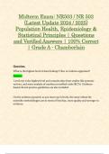 Midterm & Final Exam: NR503 / NR 503 Population Health, Epidemiology & Statistical Principles (Latest 2024 / 2025 Updates STUDY BUNDLE WITH COMPLETE SOLUTIONS) | 100% Correct | Grade A - Chamberlain