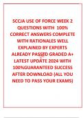  SCCJA USE OF FORCE WEEK 2 QUESTIONS WITH  100% CORRECT ANSWERS COMPLETE WITH RATIONALES WELL EXPLAINED BY EXPERTS ALREADY PASSED GRADED A+ LATEST UPDATE 2024 WITH 100%GUARANTEED SUCCESS AFTER DOWNLOAD (ALL YOU NEED TO PASS YOUR EXAMS)