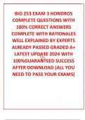 BIO 253 EXAM 3 HONDROS COMPLETE QUESTIONS WITH  100% CORRECT ANSWERS COMPLETE WITH RATIONALES WELL EXPLAINED BY EXPERTS ALREADY PASSED GRADED A+ LATEST UPDATE 2024 WITH 100%GUARANTEED SUCCESS AFTER DOWNLOAD (ALL YOU NEED TO PASS YOUR EXAMS)