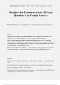 Straighterline Communications 101 Exam Questions And Correct Answers