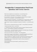 Straighterline Communications Final Exam Questions And Correct Answers