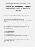 Straighterline Philosophy 101 Final Study Material Exam Questions And Correct Answers