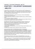 CHAPTER 2 - VOLUNTARY SURRENDER - MRL3701 questions and answers