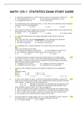 MATH 125-1 STATISTICS EXAM-STUDY GUIDE