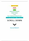 Official June 2024 AQA A-LEVEL DESIGN AND TECHNOLOGY: PRODUCT DESIGN 7552/2 Paper 2 Designing and Making Principles Merged Question Paper + Mark Scheme