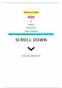 Official June 2024 AQA AS FRENCH 7651/3T/3V Paper 3 Speaking Merged Candidate’s Material+ Examiner’s Material + Mark Scheme