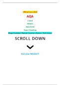 Official June 2024 AQA A-level FRENCH 7652/3T/3V Paper 3 Speaking Merged Candidate’s Material+ Examiner’s Material + Mark Scheme