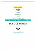 Official June 2024 AQA A-level GEOGRAPHY 7037/2 Paper 2 Human geography Merged Question Paper + Mark Scheme + Insert