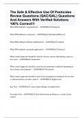 The Safe & Effective Use Of Pesticides Review Questions (QAC/QAL) Questions And Answers With Verified Solutions 100% Correct!!!