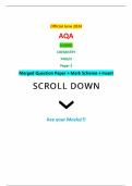 Official June 2024 AQA A-LEVEL CHEMISTRY 7405/3 Paper 3 Merged Question Paper + Mark Scheme + Insert