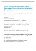 Texas Real Estate Exam Prep (From PearsonVUE and & Champions National Exam Prep) Questions and Answers well Explained Latest 2024/2025 Update 100% Correct.