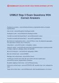 USMLE Step 3 Exam Questions With Correct Answers